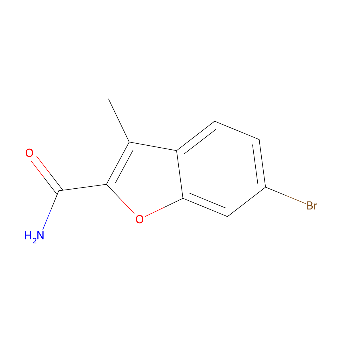 6-Bromo-3-methylbenzofuran-2-carboxamide molecular structure, CAS 35351-28-1