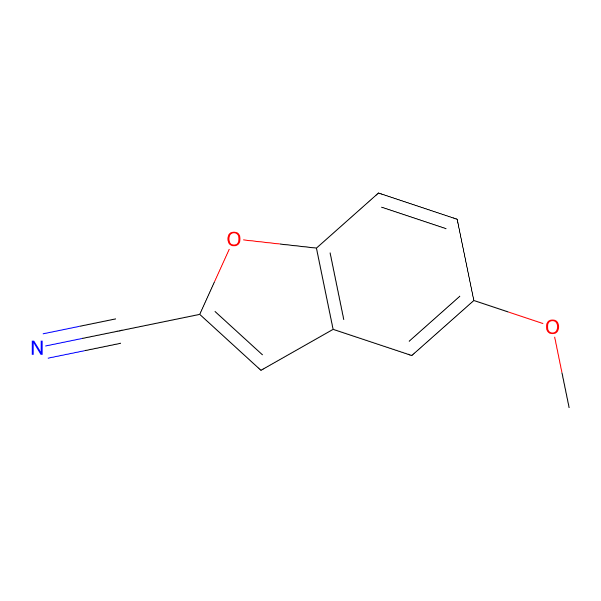 5-Methoxybenzofuran-2-carbonitrile molecular structure, CAS 35351-47-4