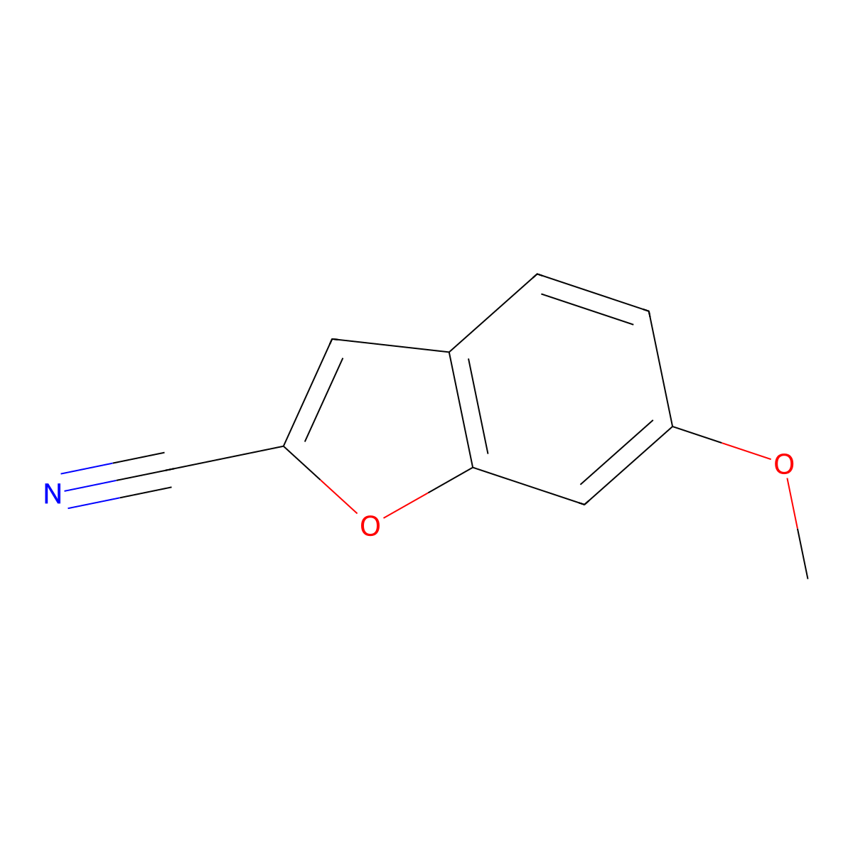 6-Methoxybenzofuran-2-carbonitrile molecular structure, CAS 35351-48-5