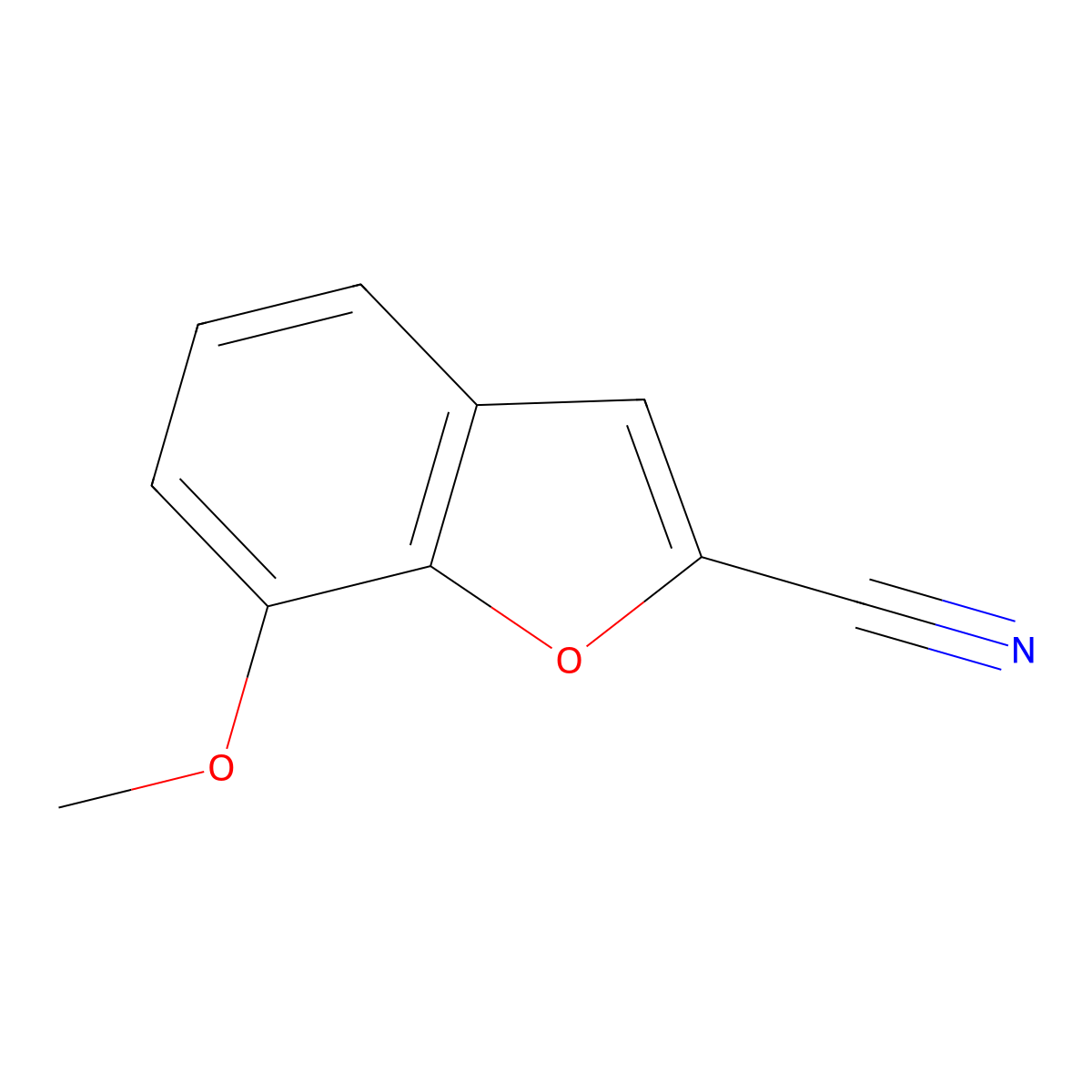 7-Methoxybenzofuran-2-carbonitrile molecular structure, CAS 35351-49-6