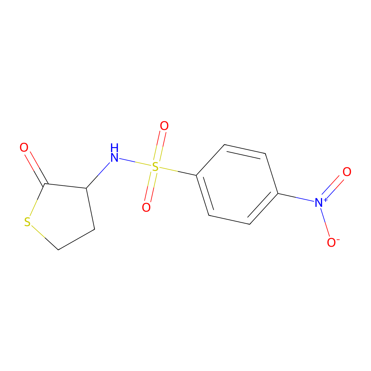 4-nitro-N-(2-oxothiolan-3-yl)benzenesulfonamide molecular structure, CAS 353514-32-6