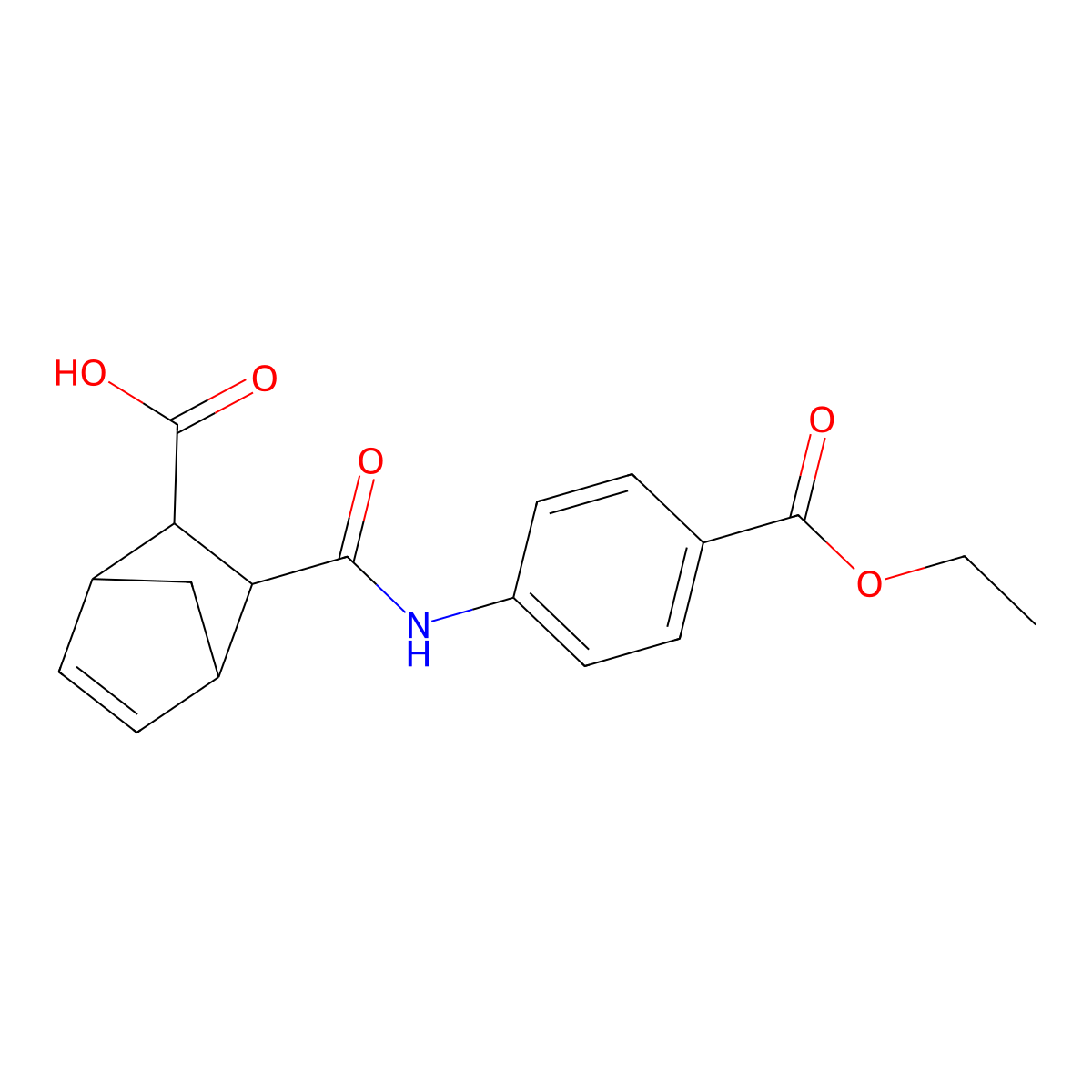 3-{[4-(Ethoxycarbonyl)phenyl]carbamoyl}bicyclo[2.2.1]hept-5-ene-2-carboxylic acid molecular structure, CAS 353514-60-0