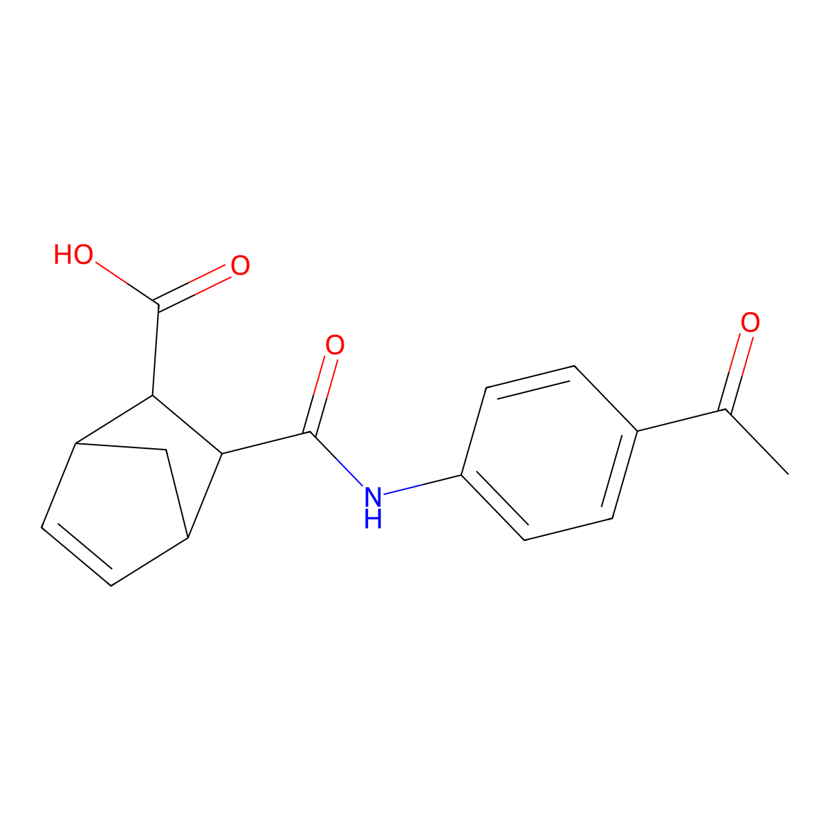 3-[(4-Acetylphenyl)carbamoyl]bicyclo[2.2.1]hept-5-ene-2-carboxylic acid molecular structure, CAS 353514-61-1