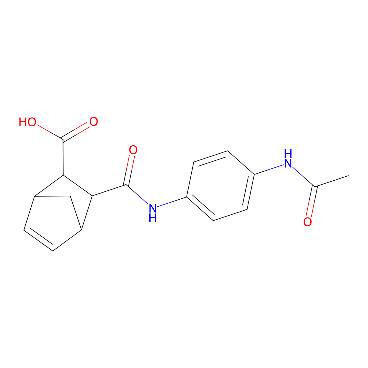 3-[(4-Acetamidophenyl)carbamoyl]bicyclo[2.2.1]hept-5-ene-2-carboxylic acid molecular structure, CAS 353514-62-2