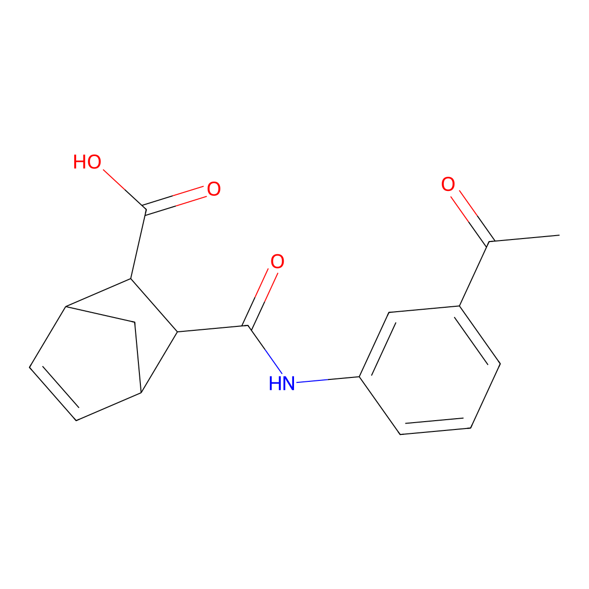 3-[(3-Acetylphenyl)carbamoyl]bicyclo[2.2.1]hept-5-ene-2-carboxylic acid molecular structure, CAS 353514-64-4