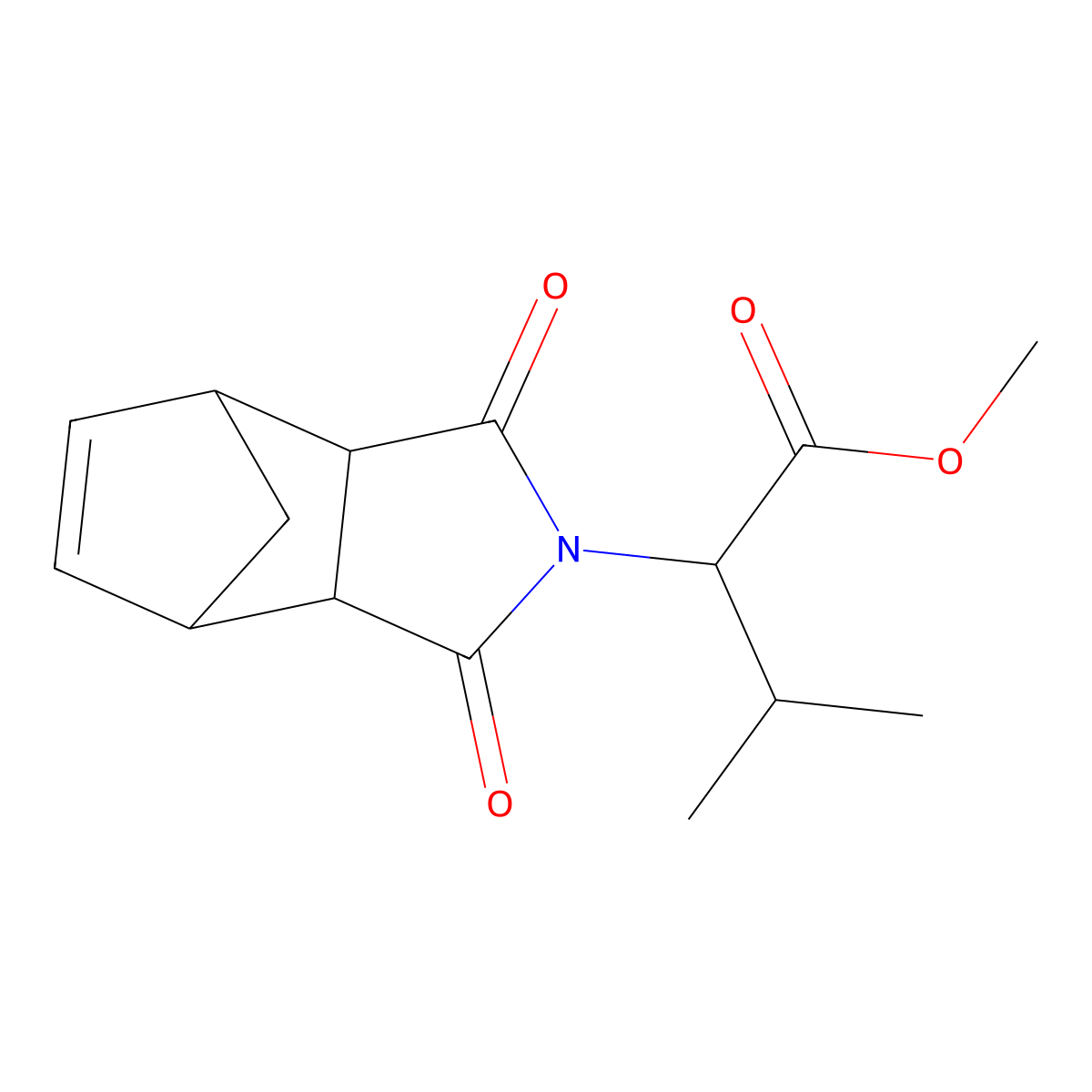 methyl 2-(1,3-dioxo-1,3,3a,4,7,7a-hexahydro-2H-4,7-methanoisoindol-2-yl)-3-methylbutanoate molecular structure, CAS 353514-75-7