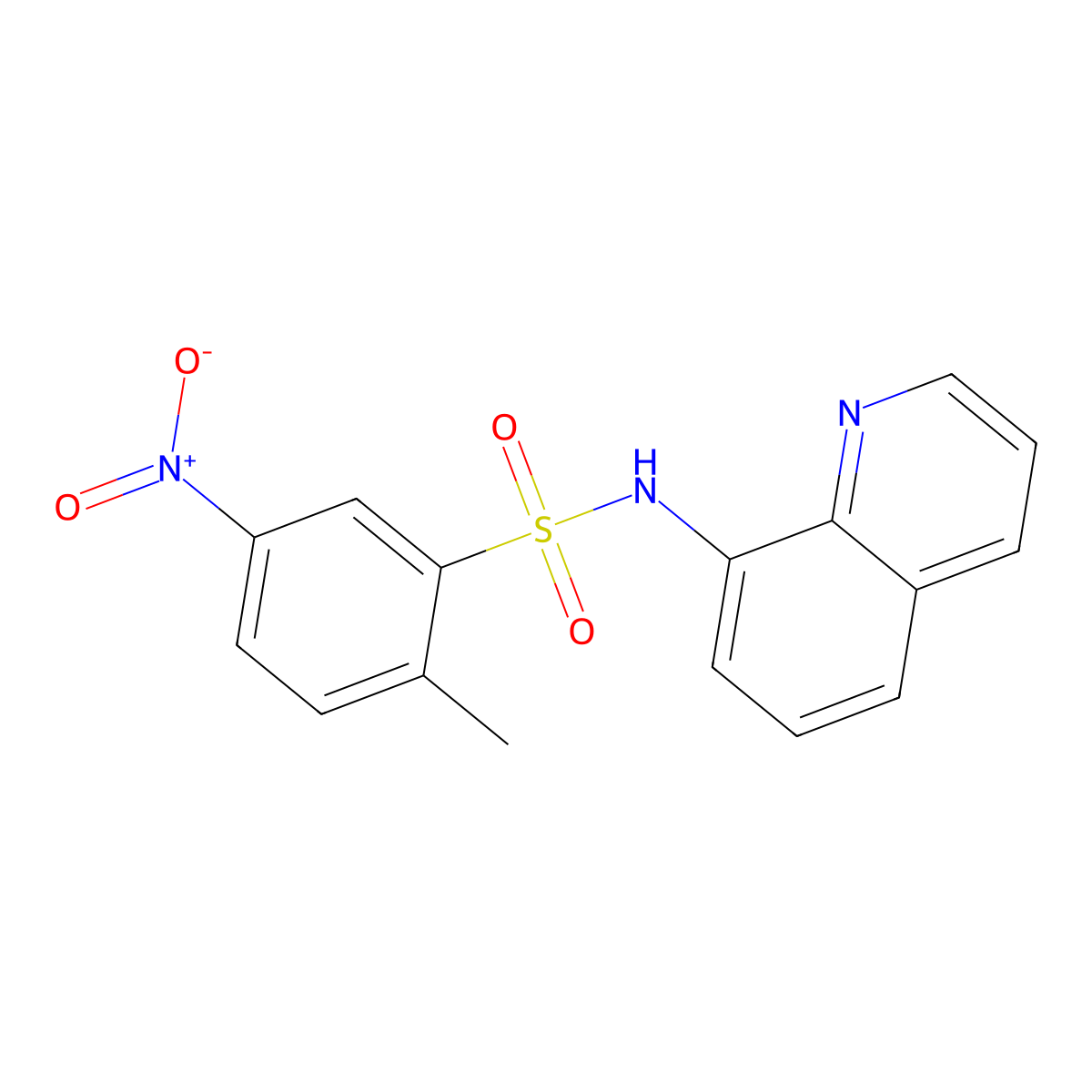 2-methyl-5-nitro-N-quinolin-8-ylbenzenesulfonamide molecular structure, CAS 353515-11-4
