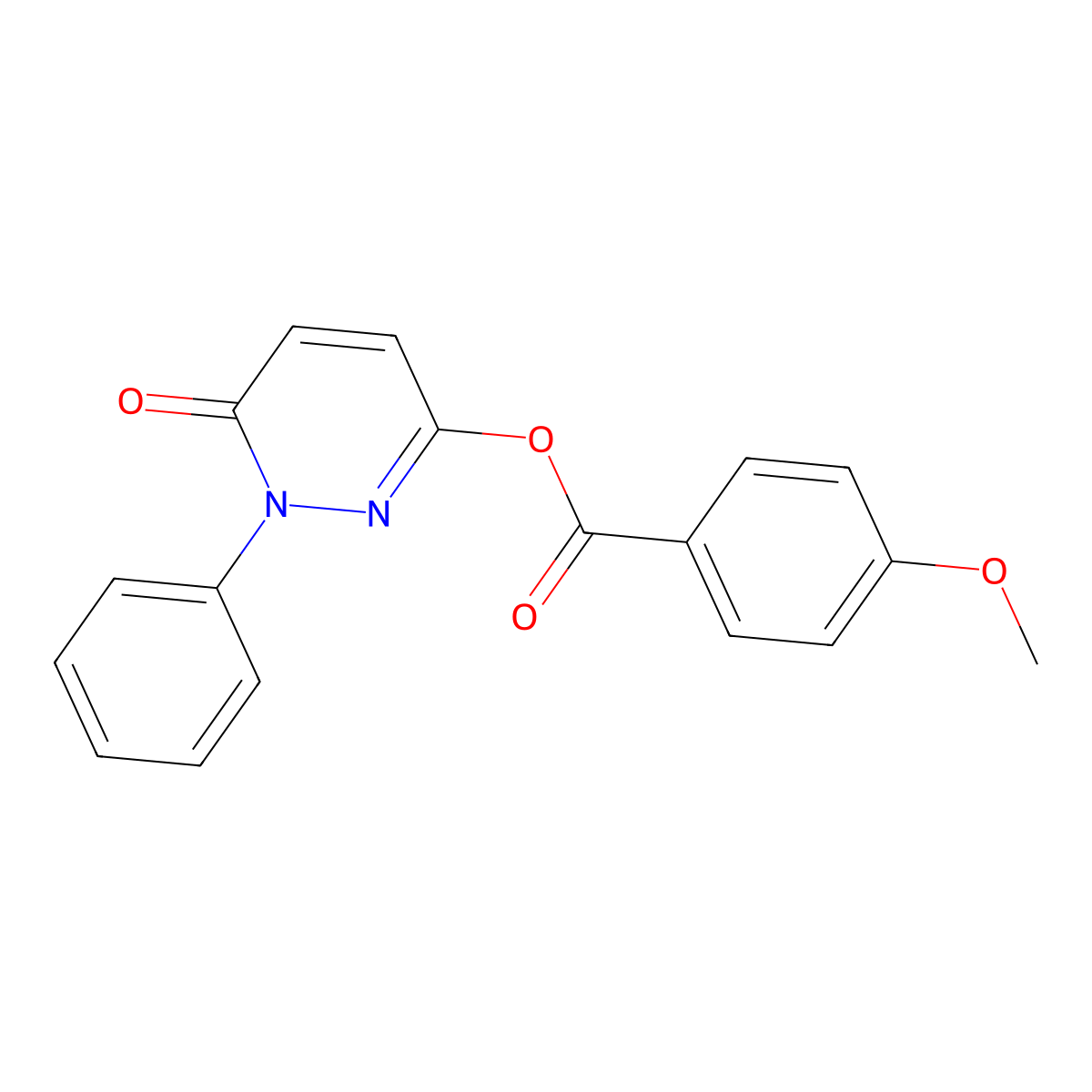 6-Oxo-1-phenyl-1,6-dihydro-3-pyridazinyl 4-methoxybenzenecarboxylate molecular structure, CAS 353515-23-8