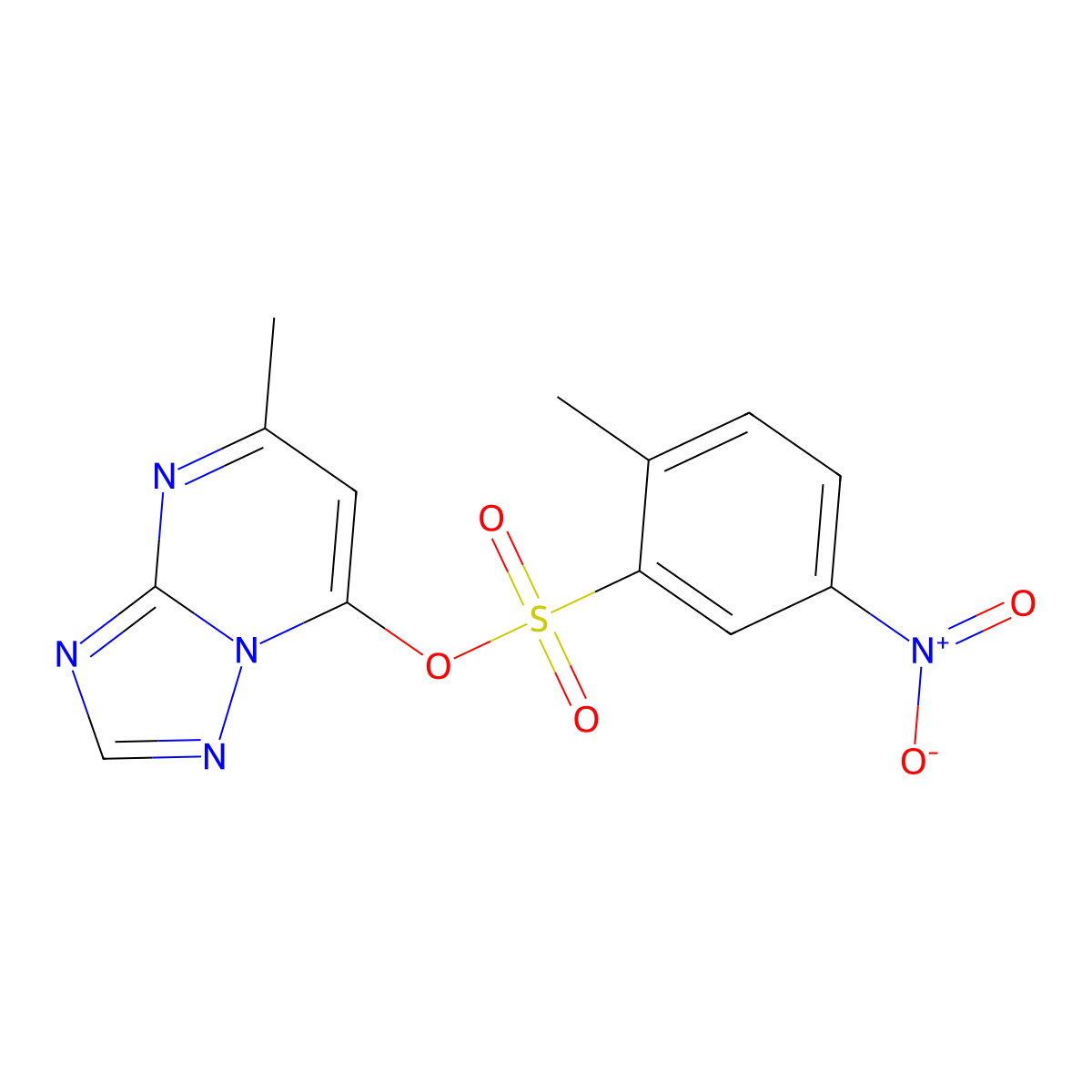 5-Methyl[1,2,4]triazolo[1,5-a]pyrimidin-7-yl 5-nitro-2-methylbenzenesulfonate molecular structure, CAS 353516-19-5