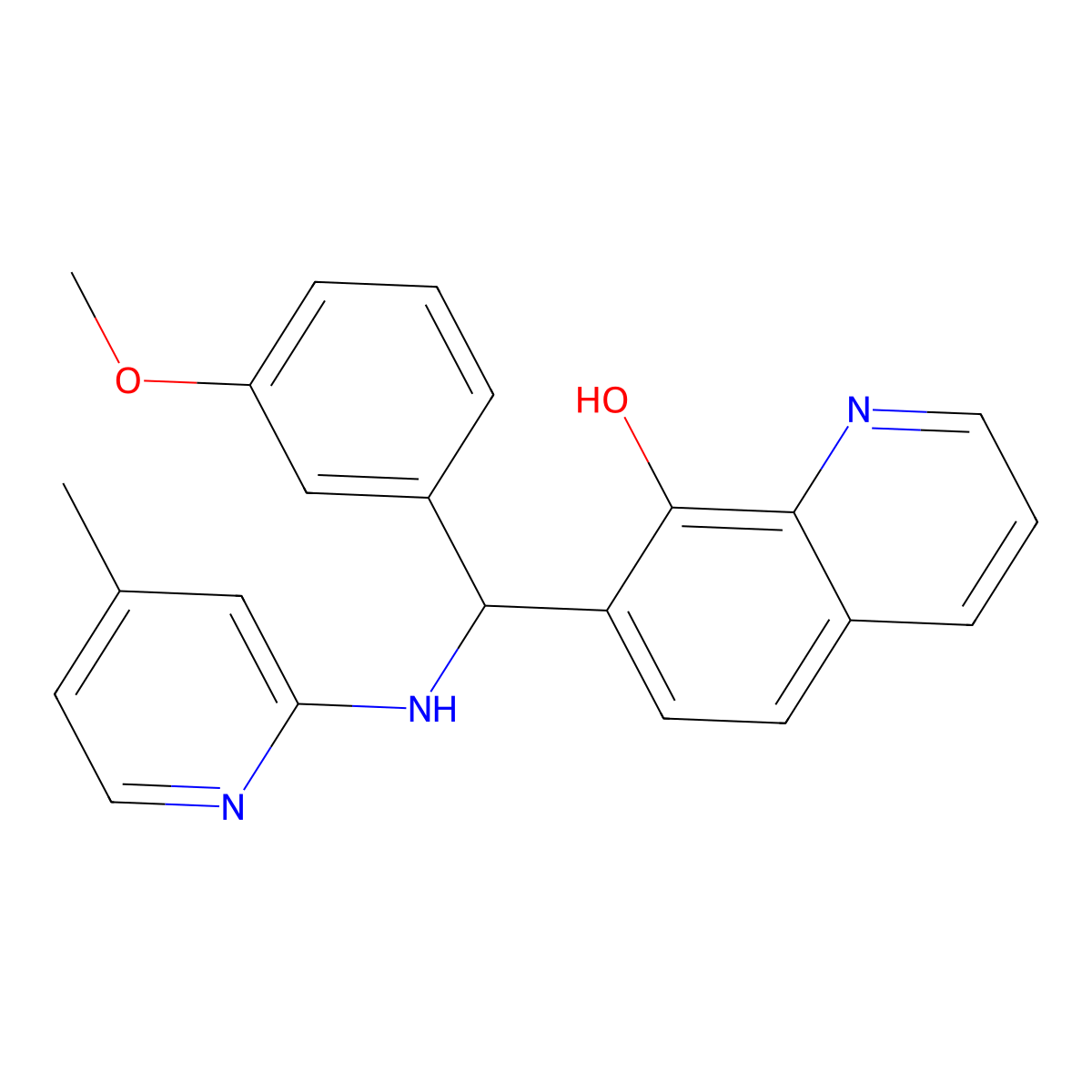 7-[(3-Methoxyphenyl)-[(4-methylpyridin-2-yl)amino]methyl]quinolin-8-ol molecular structure, CAS 353516-86-6