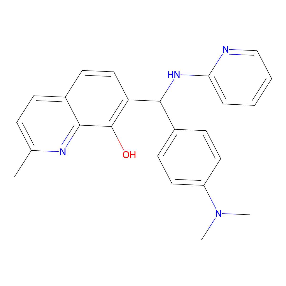 7-{[4-(Dimethylamino)phenyl][(pyridin-2-yl)amino]methyl}-2-methylquinolin-8-ol molecular structure, CAS 353517-11-0