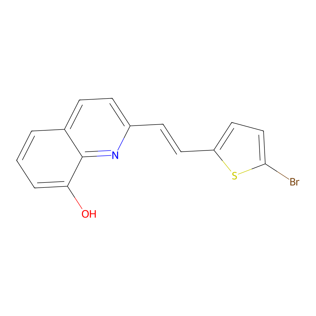 2-[2-(5-Bromothiophen-2-yl)ethenyl]quinolin-8-ol molecular structure, CAS 353517-94-9