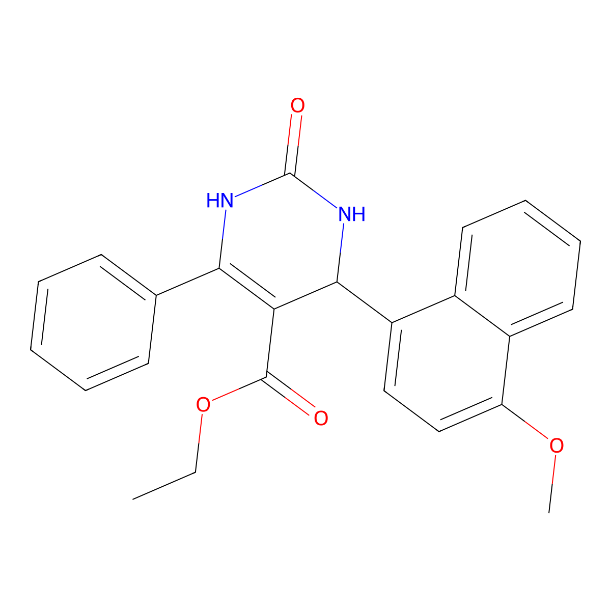Ethyl 4-(4-methoxynaphthalen-1-yl)-2-oxo-6-phenyl-1,2,3,4-tetrahydropyrimidine-5-carboxylate molecular structure, CAS 353518-18-0