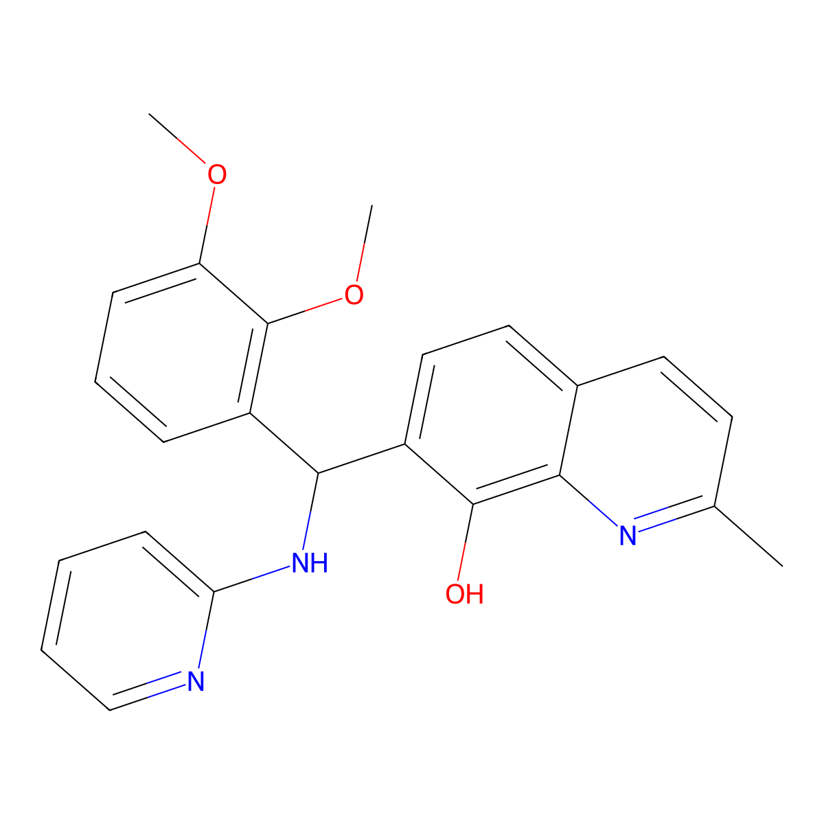 7-[(2,3-Dimethoxyphenyl)-(pyridin-2-ylamino)methyl]-2-methylquinolin-8-ol molecular structure, CAS 353519-28-5