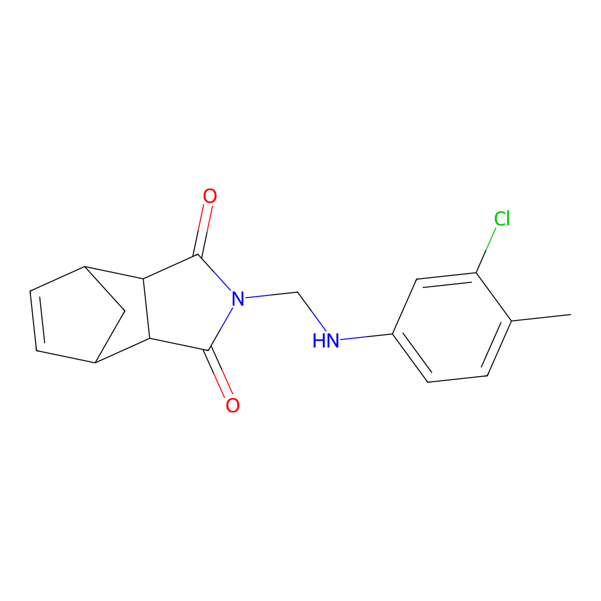 2-{[(3-Chloro-4-methylphenyl)amino]methyl}-3a,4,7,7a-tetrahydro-1H-4,7-methanoisoindole-1,3-dione molecular structure, CAS 353524-05-7