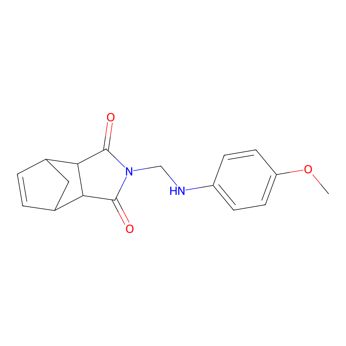 2-{[(4-methoxyphenyl)amino]methyl}-3a,4,7,7a-tetrahydro-1H-4,7-methanoisoindole-1,3(2H)-dione molecular structure, CAS 353524-06-8
