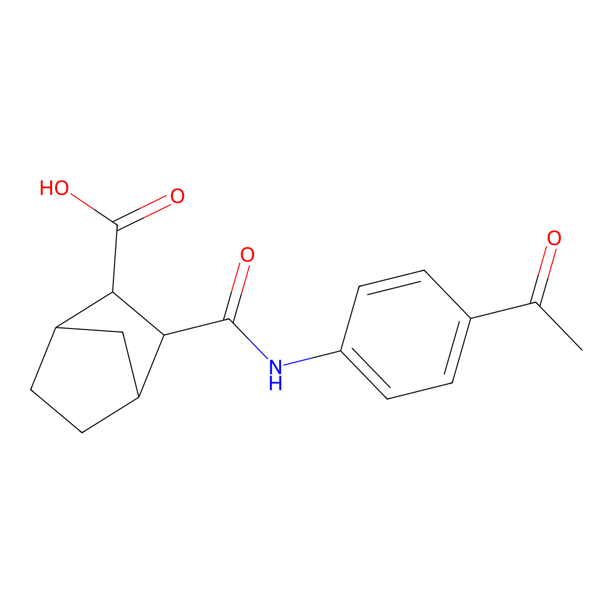 3-(4-Acetyl-phenylcarbamoyl)-bicyclo[2.2.1]heptane-2-carboxylic acid molecular structure, CAS 353524-11-5