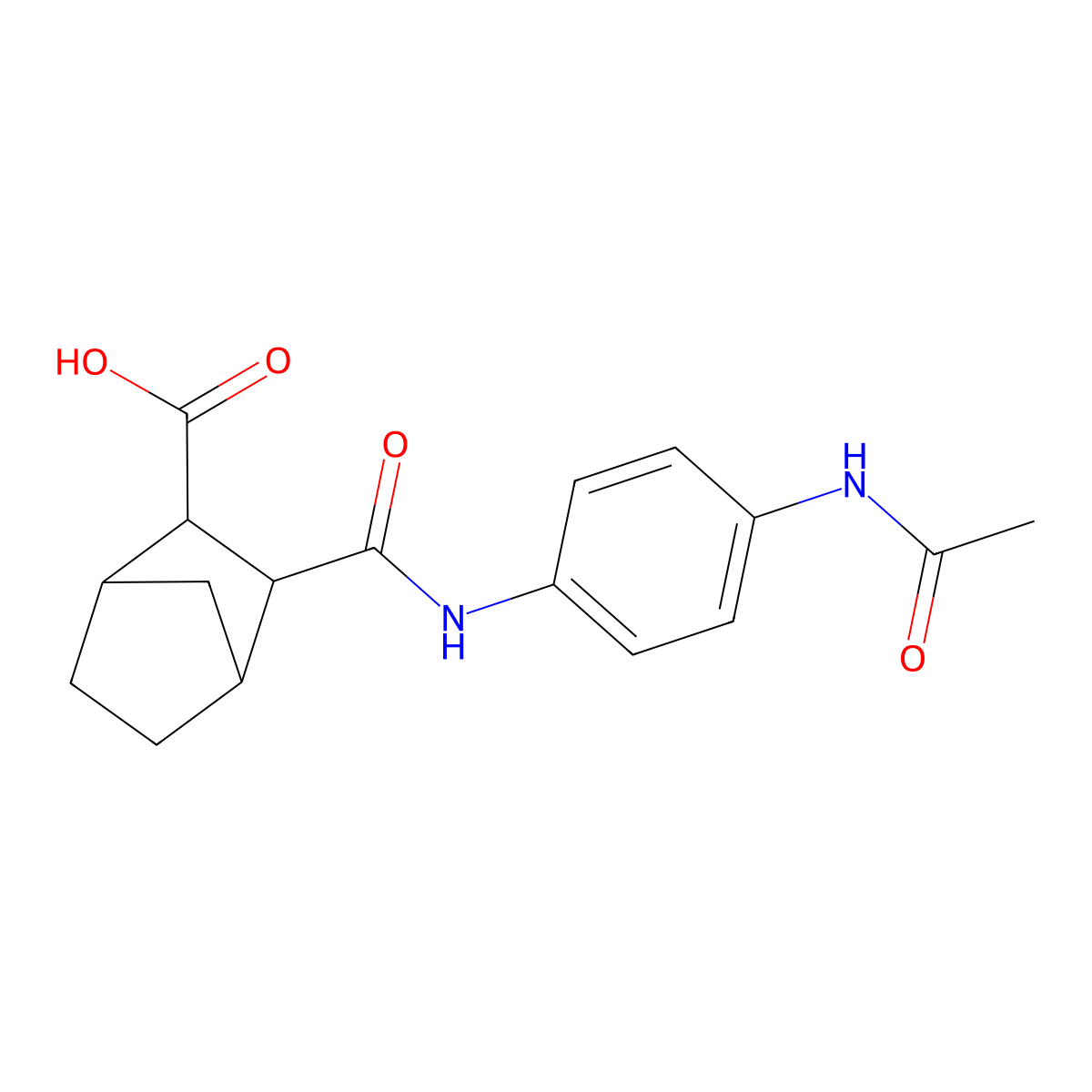 3-{[4-(Acetylamino)anilino]carbonyl}bicyclo[2.2.1]heptane-2-carboxylic acid molecular structure, CAS 353524-13-7