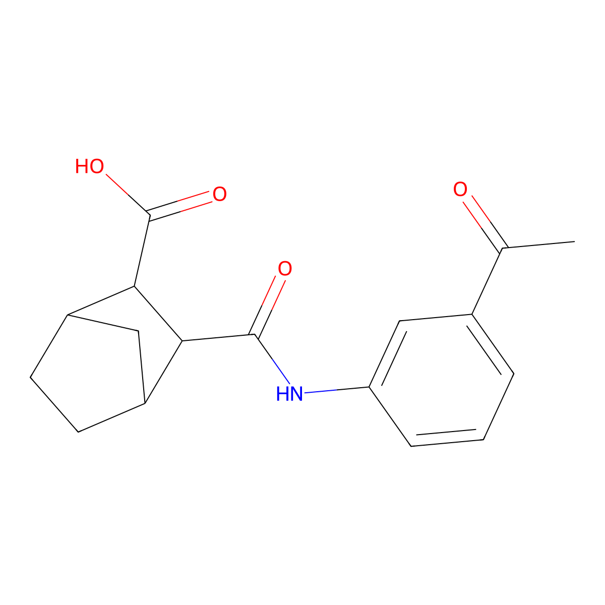 3-[(3-Acetylphenyl)carbamoyl]bicyclo[2.2.1]heptane-2-carboxylic acid molecular structure, CAS 353524-14-8