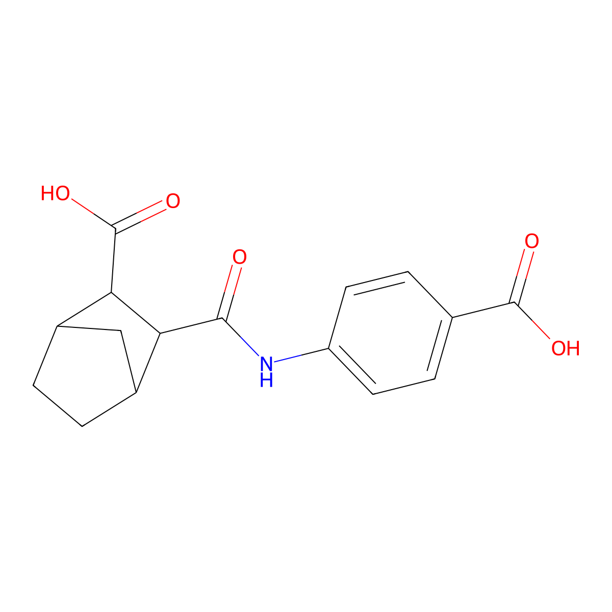3-[(4-Carboxyphenyl)carbamoyl]bicyclo[2.2.1]heptane-2-carboxylic acid molecular structure, CAS 353524-15-9