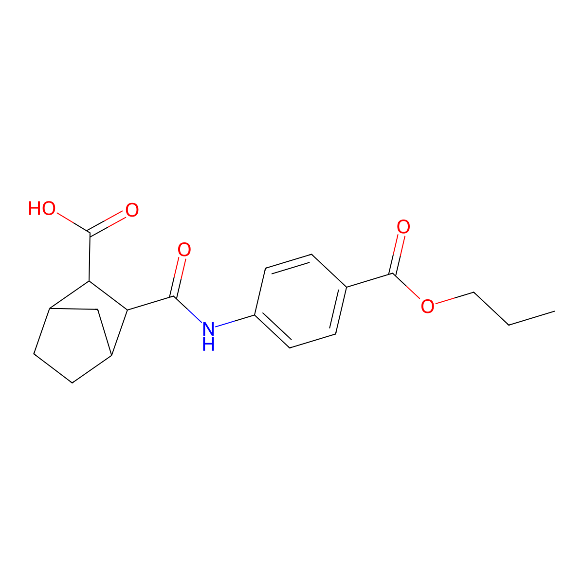 3-{[4-(Propoxycarbonyl)anilino]carbonyl}bicyclo[2.2.1]heptane-2-carboxylic acid molecular structure, CAS 353524-17-1