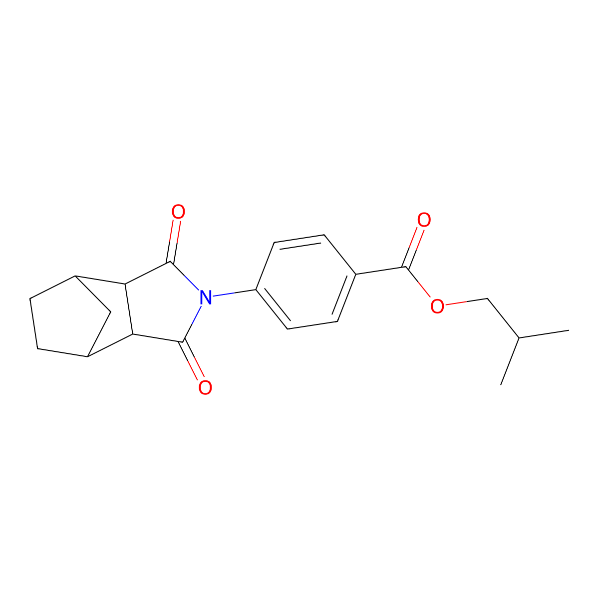 isobutyl 4-(1,3-dioxooctahydro-2H-4,7-methanoisoindol-2-yl)benzoate molecular structure, CAS 353524-23-9