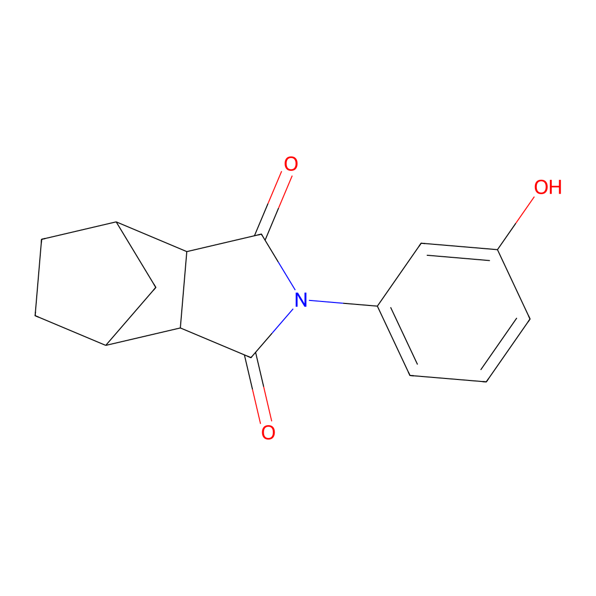 2-(3-hydroxyphenyl)hexahydro-1H-4,7-methanoisoindole-1,3(2H)-dione molecular structure, CAS 353524-28-4