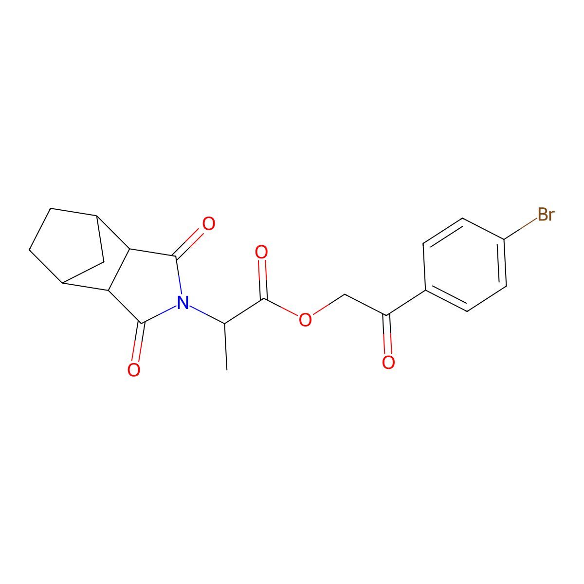 2-(4-bromophenyl)-2-oxoethyl 2-(1,3-dioxooctahydro-2H-4,7-methanoisoindol-2-yl)propanoate molecular structure, CAS 353524-42-2