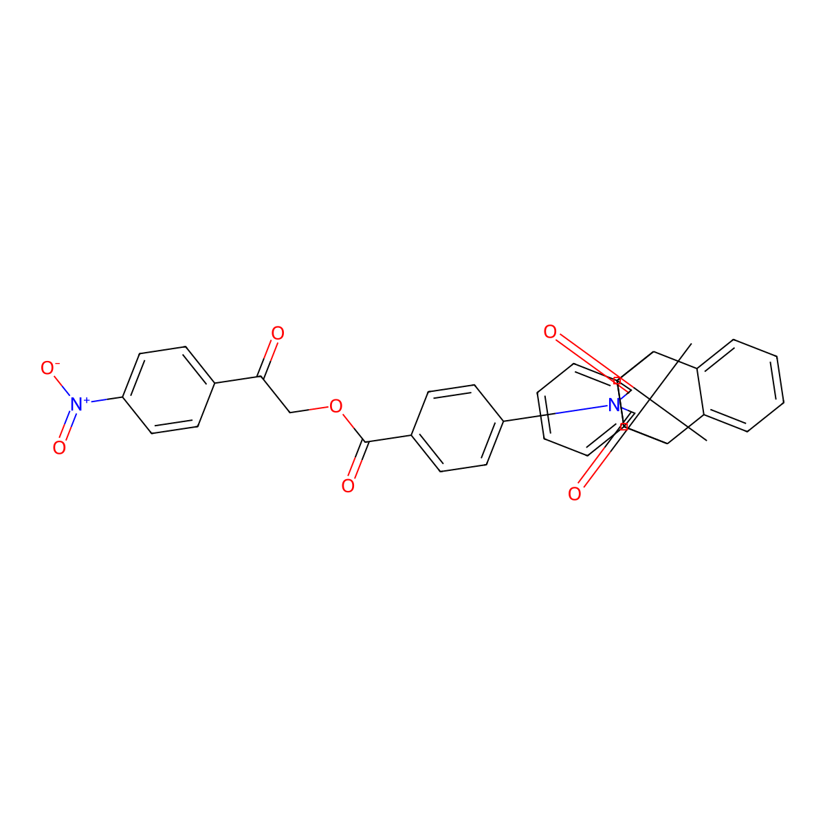 2-{4-Nitrophenyl}-2-oxoethyl 4-(16,18-dioxo-17-azapentacyclo[6.6.5.0~2,7~.0~9,14~.0~15,19~]nonadeca-2,4,6,9,11,13-hexaen-17-yl)benzoate molecular structure, CAS 353524-49-9