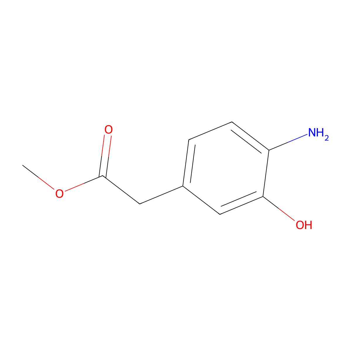 Methyl 2-(4-amino-3-hydroxyphenyl)acetate molecular structure, CAS 353525-11-8