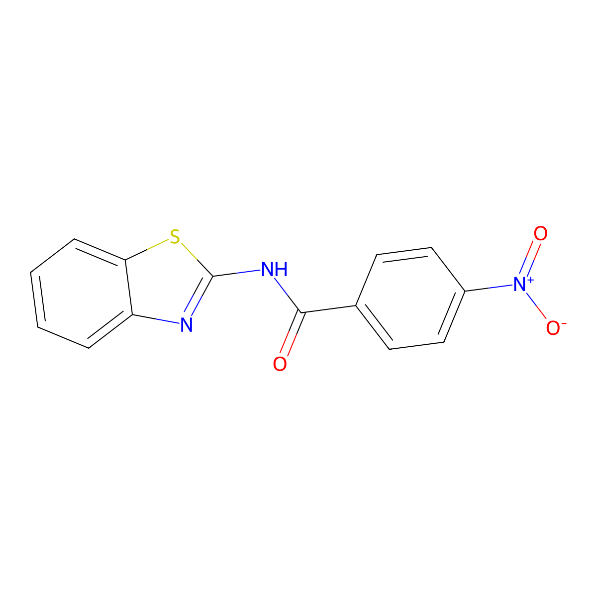 Benzamide, N-2-benzothiazolyl-4-nitro- molecular structure, CAS 35353-21-0