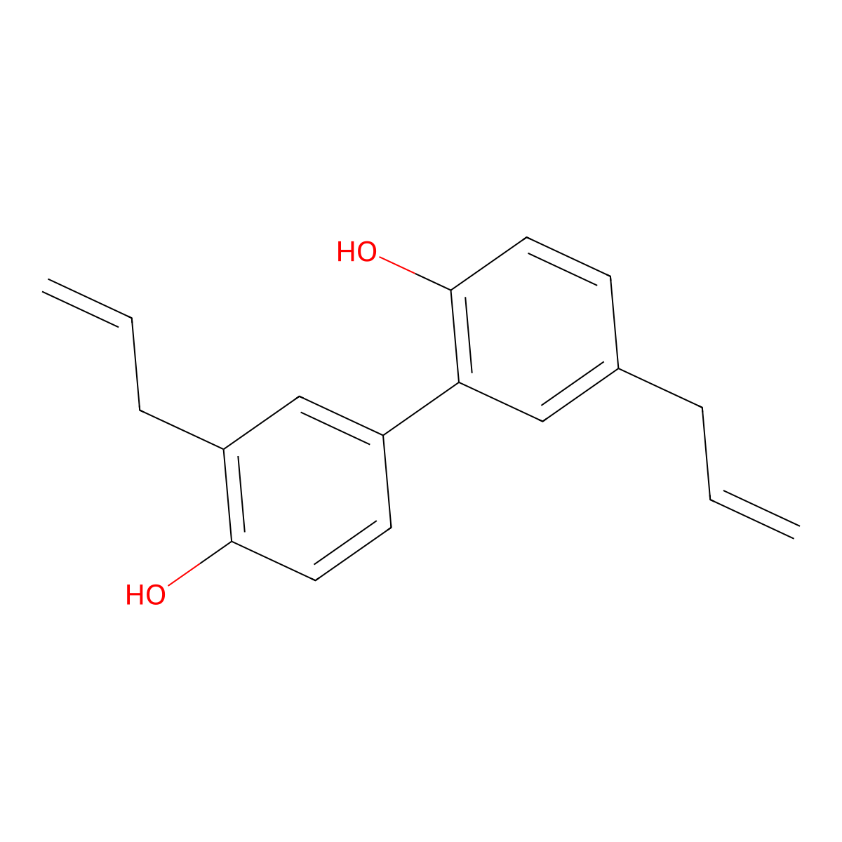 Honokiol molecular structure, CAS 35354-74-6