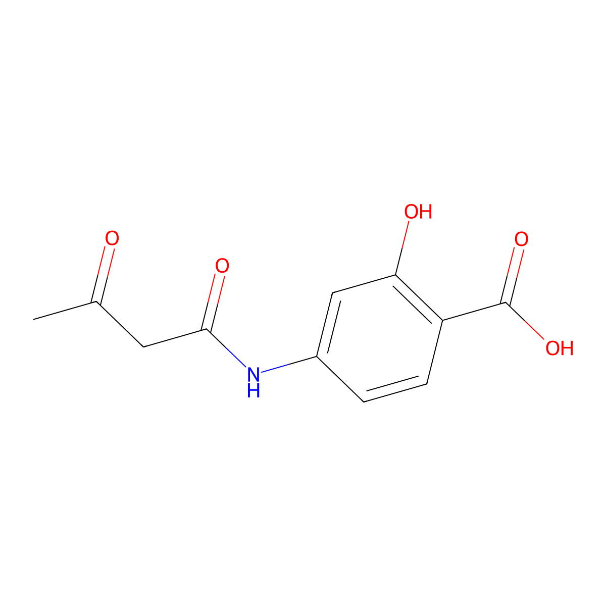 2-Hydroxy-4-(3-oxobutanoylamino)benzoic acid molecular structure, CAS 35354-87-1