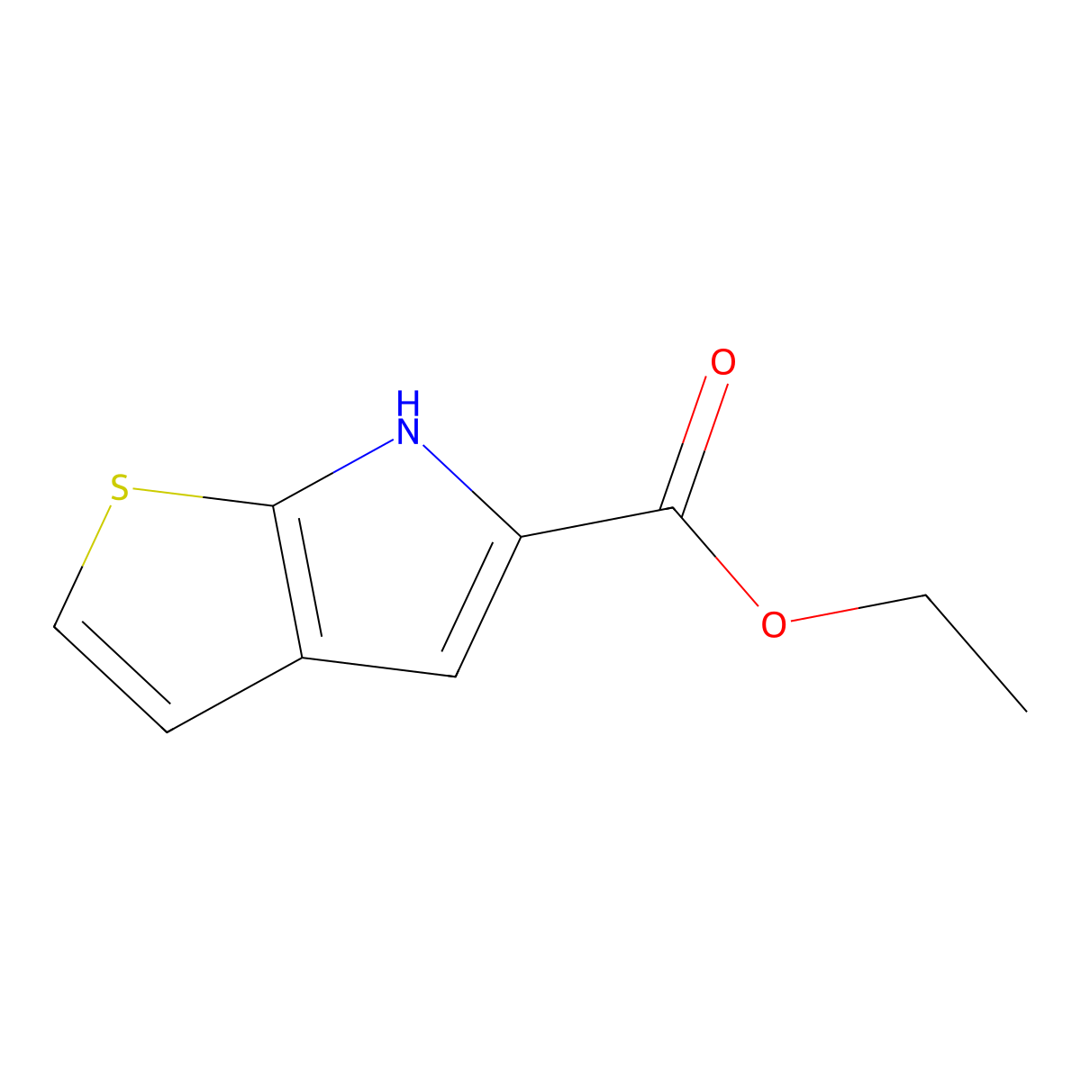 ethyl 6H-thieno(2,3-b)pyrrole-5-carboxylate molecular structure, CAS 35357-56-3