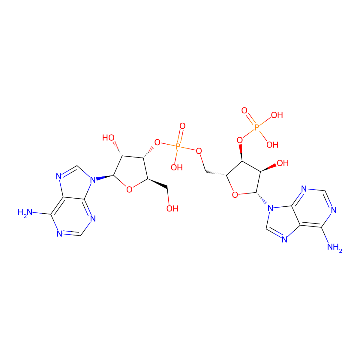 Adenylyl-(3'-5')-adenosine 3'-monophosphate molecular structure, CAS 3536-89-8