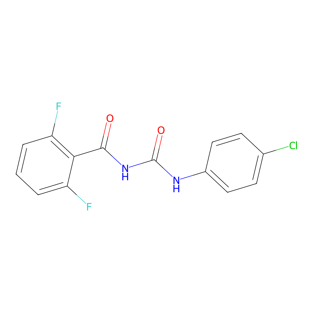Diflubenzuron molecular structure, CAS 35367-38-5