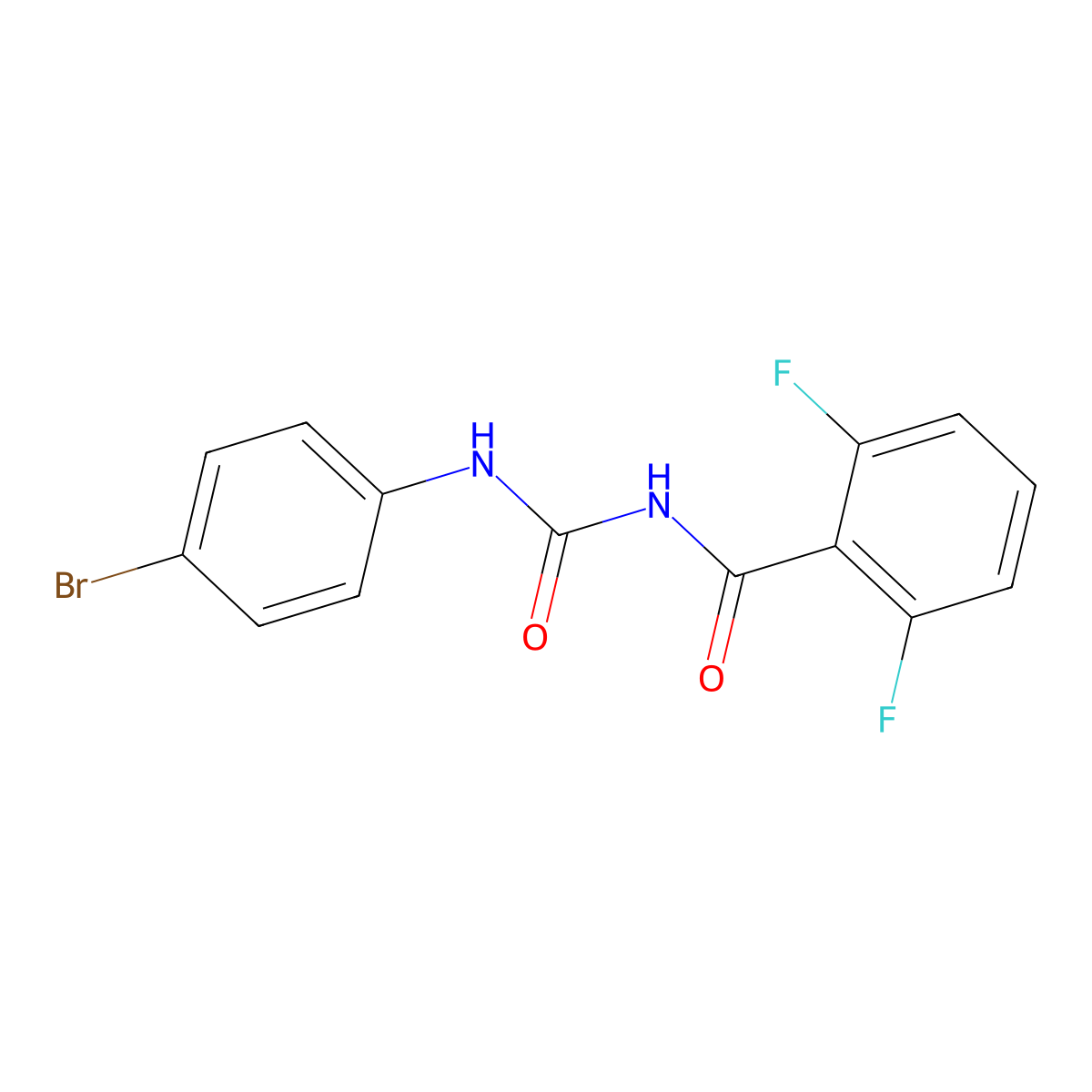 Benzamide, N-(((4-bromophenyl)amino)carbonyl)-2,6-difluoro- molecular structure, CAS 35367-39-6