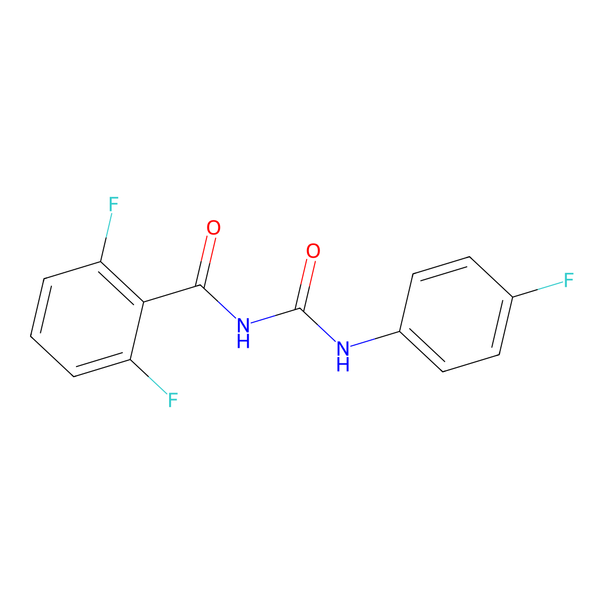 2,6-Difluoro-N-(((4-fluorophenyl)amino)carbonyl)benzamide molecular structure, CAS 35367-40-9