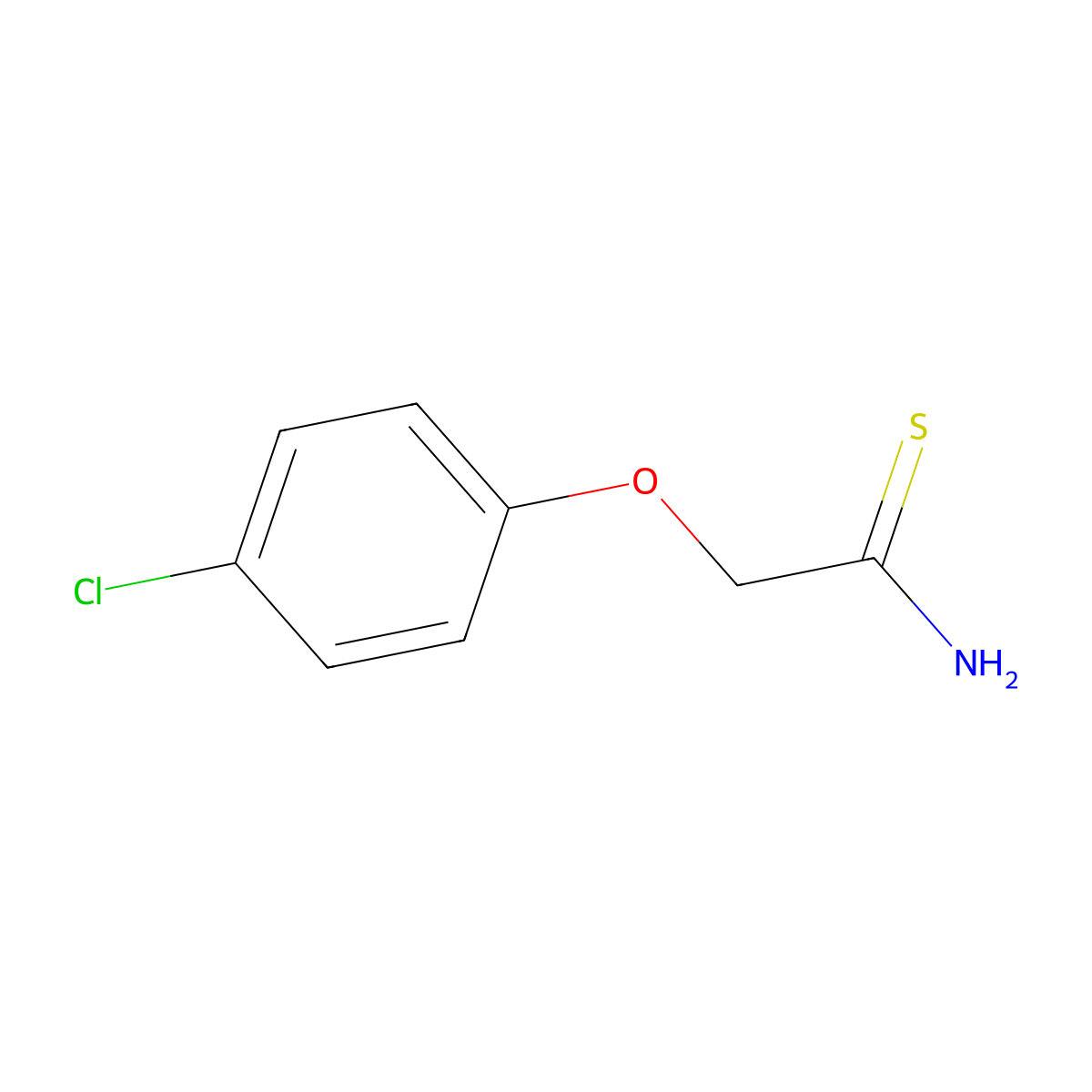 2-(4-Chlorophenoxy)ethanethioamide molecular structure, CAS 35368-44-6