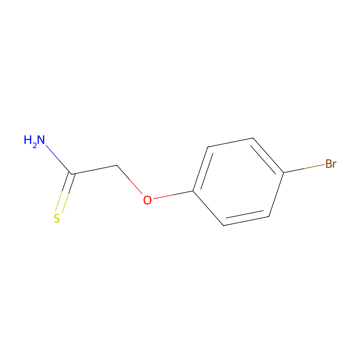 2-(4-Bromophenoxy)ethanethioamide molecular structure, CAS 35368-49-1