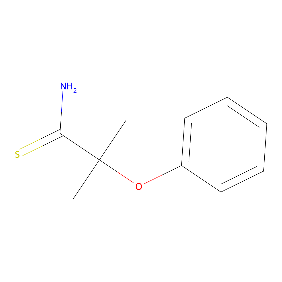 2-Methyl-2-phenoxypropanethioamide molecular structure, CAS 35368-52-6