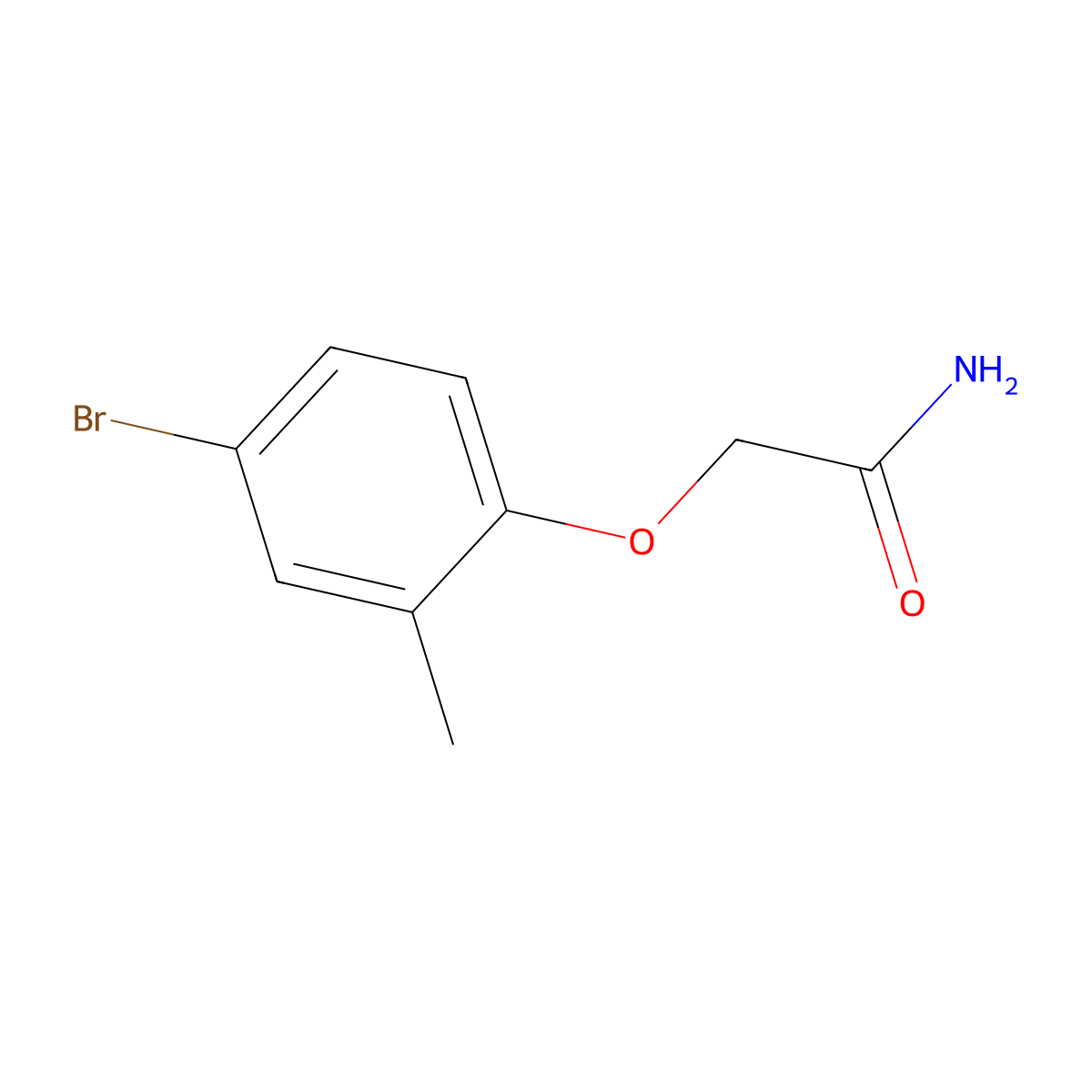 2-(4-Bromo-2-methylphenoxy)acetamide molecular structure, CAS 35368-76-4