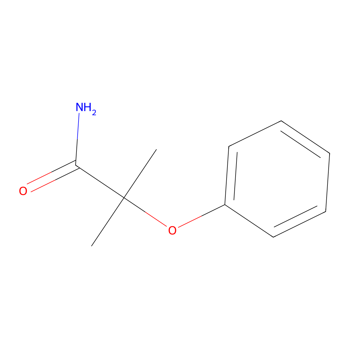 2-Methyl-2-phenoxypropanamide molecular structure, CAS 35368-78-6