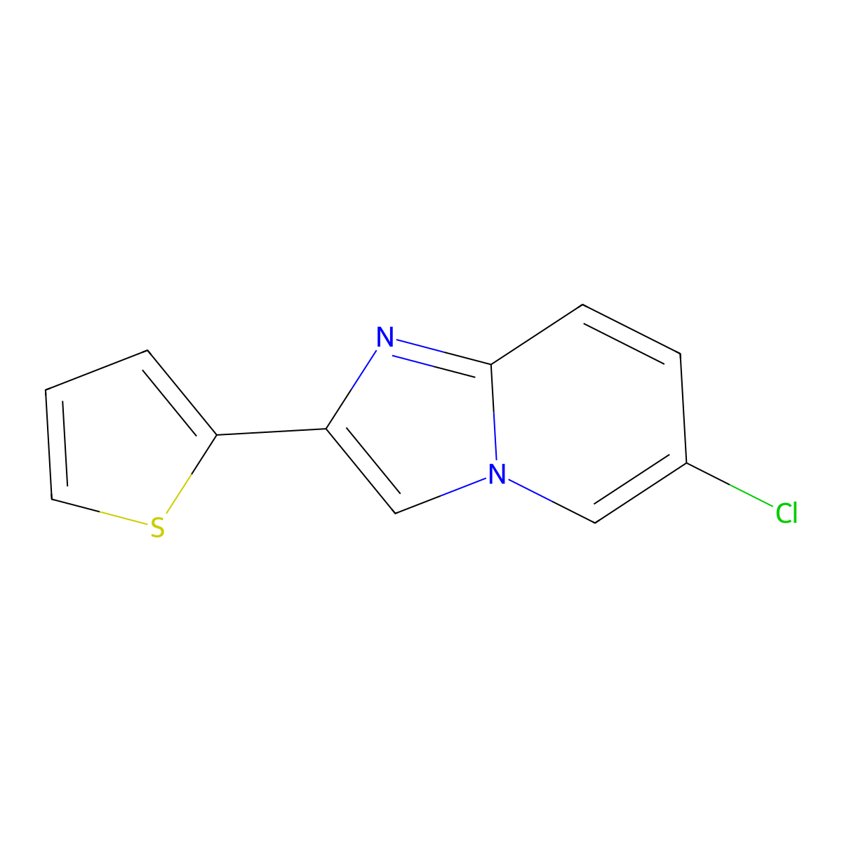 6-Chloro-2-(thiophen-2-yl)imidazo[1,2-a]pyridine molecular structure, CAS 35368-93-5