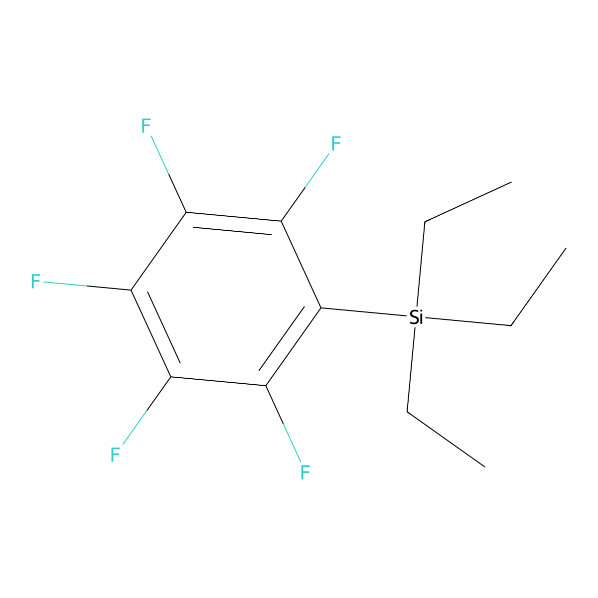 Silane, triethyl(pentafluorophenyl)- molecular structure, CAS 35369-98-3
