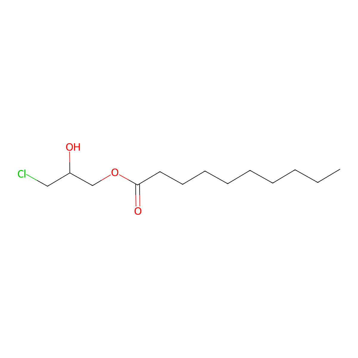 3-Chloro-2-hydroxypropyl decanoate molecular structure, CAS 3537-37-9