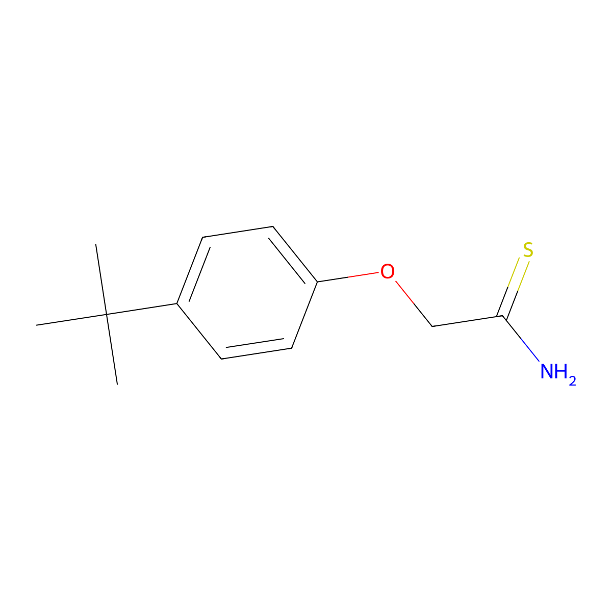 2-(4-t-Butylphenoxy)thioacetamide molecular structure, CAS 35370-88-8
