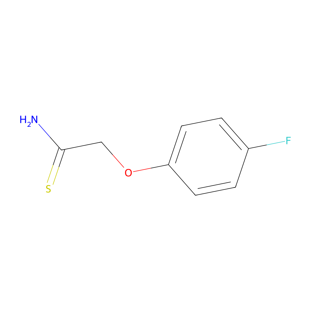 2-(4-Fluorophenoxy)ethanethioamide molecular structure, CAS 35370-93-5