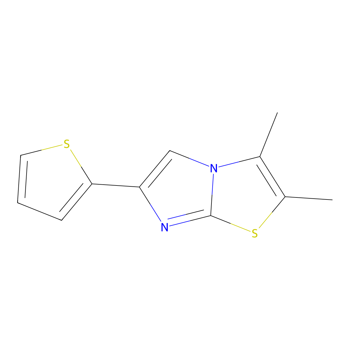 2,3-Dimethyl-6-(thiophen-2-yl)imidazo[2,1-b][1,3]thiazole molecular structure, CAS 35371-40-5