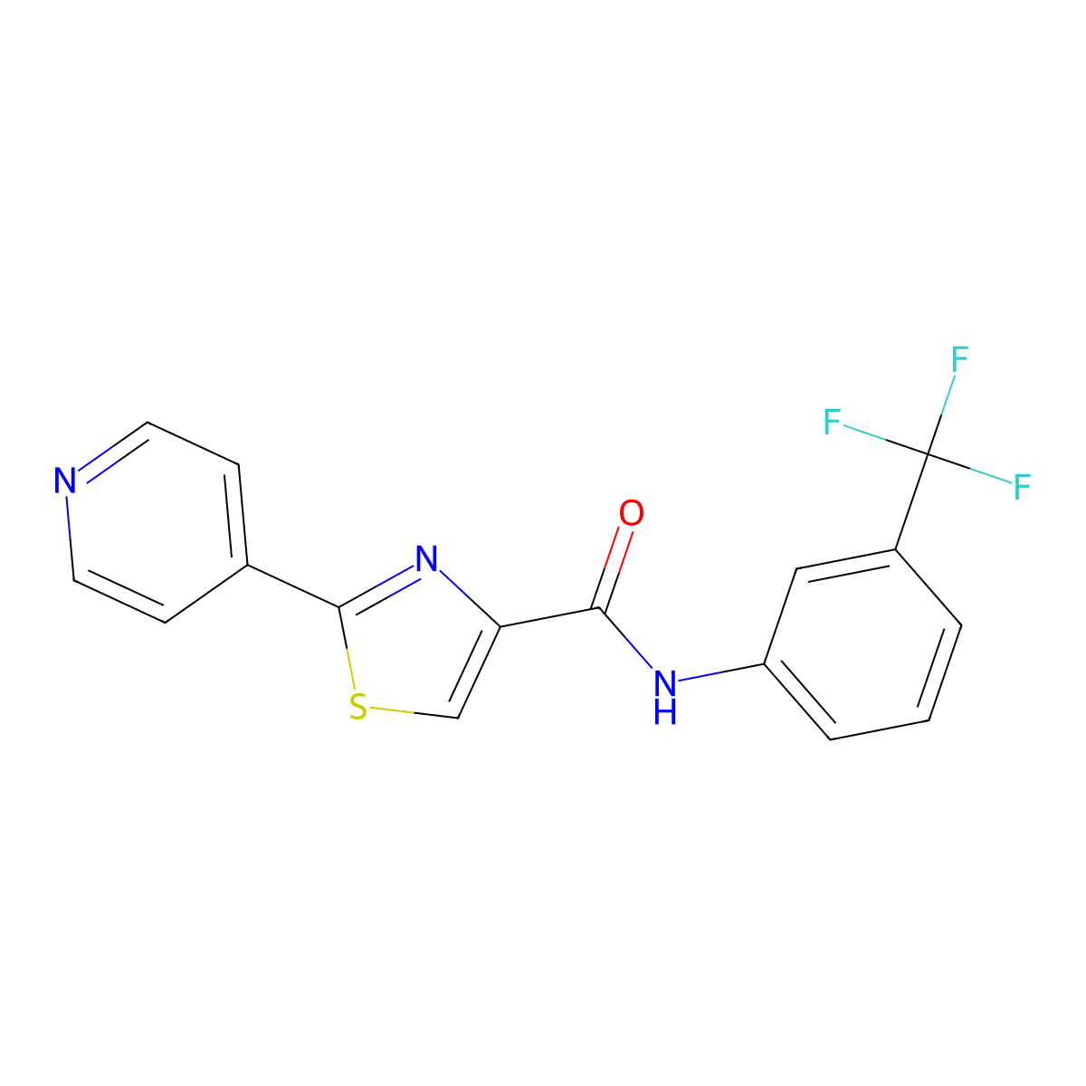 2-(4-pyridinyl)-N-[3-(trifluoromethyl)phenyl]-1,3-thiazole-4-carboxamide molecular structure, CAS 353726-63-3